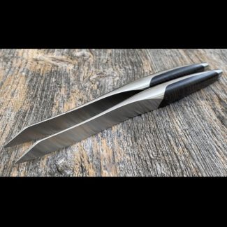 Dark Ash steak knives by sknife