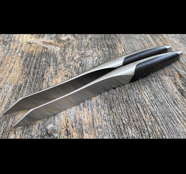 Dark Ash steak knives by sknife