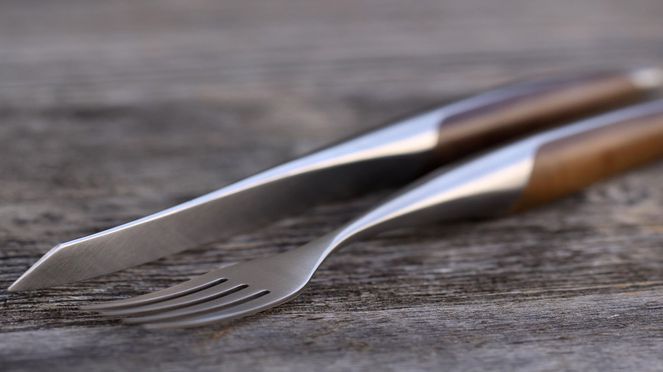 Walnut Steak knife and fork