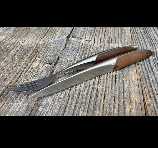 Walnut Table knife and fork by sknife