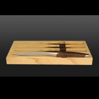 Walnut Table knife set of 4 with wooden box by sknife
