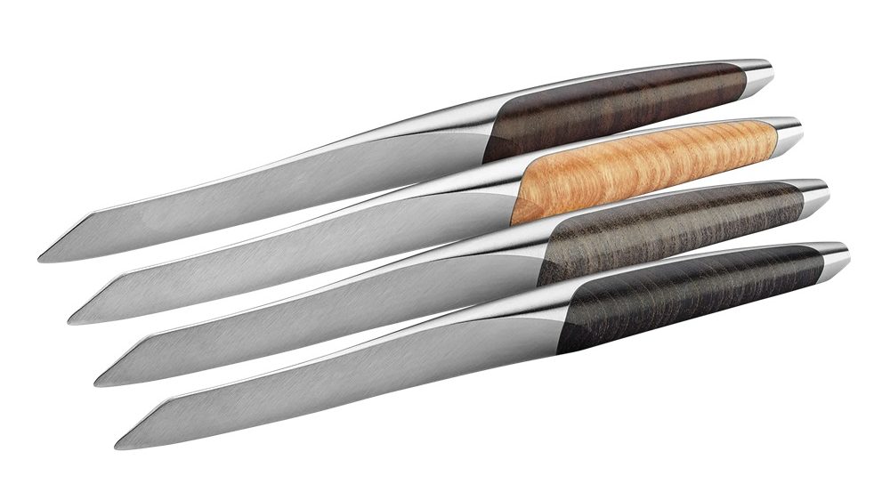 Sknife Assorted Woods Steak Knife Set of 4