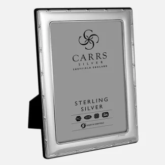 Reed and Ribbon photo frame velvet back sterling silver carrs silver
