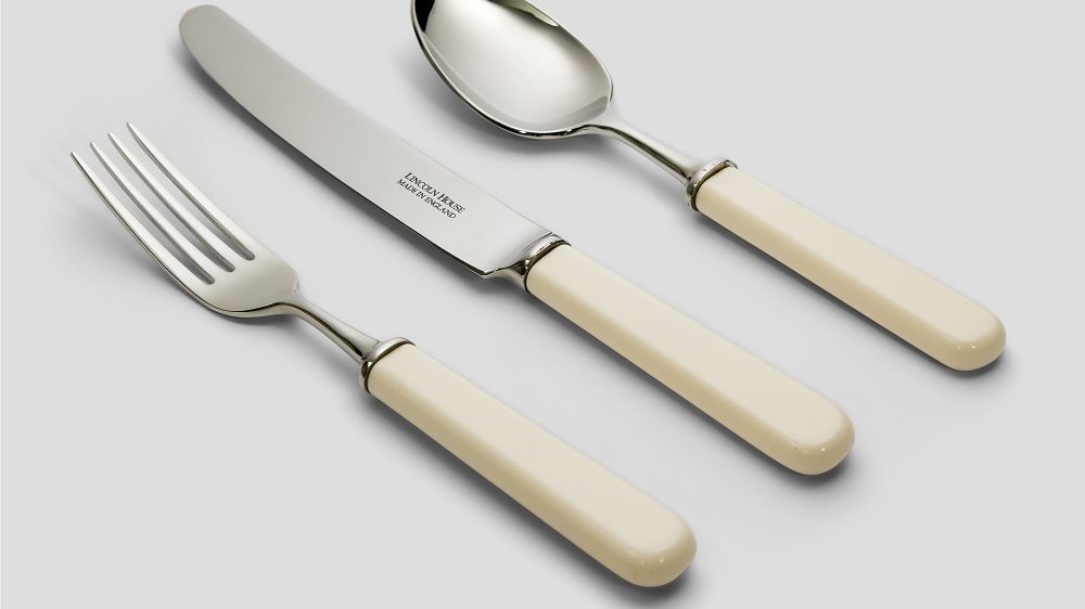 Norton Cream Handle Table Fork, Table Knife, Dessert Spoon
