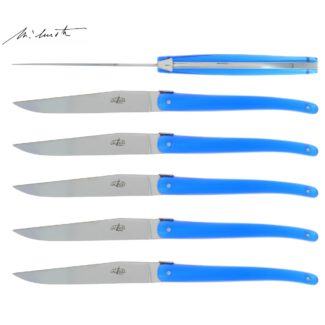 Jean Michel Wilmotte 6 Steak Knives blue by Forge de Laguiole