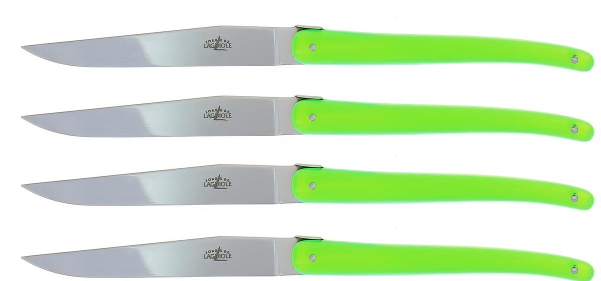 Jean Michel Wilmotte 6 Steak Knives green by Forge de Laguiole