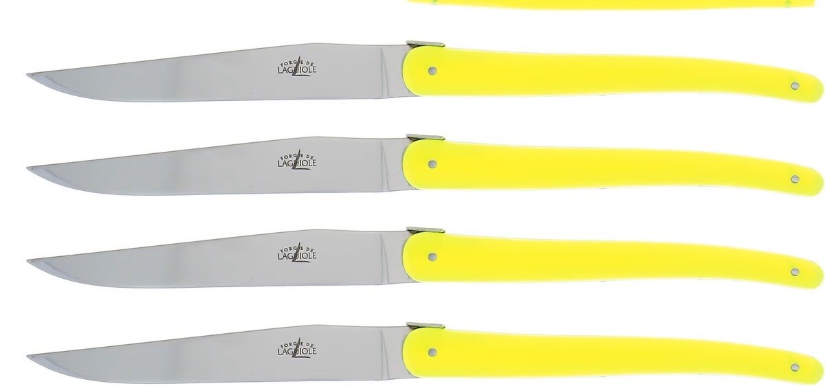 Jean Michel Wilmotte 6 Steak Knives yellow by Forge de Laguiole