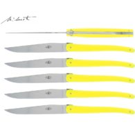 Jean Michel Wilmotte 6 Steak Knives yellow by Forge de Laguiole
