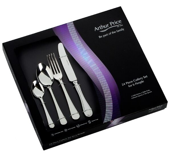 Arthur Price Classic Stainless Steel Cutlery 24 Piece Box Set Britannia