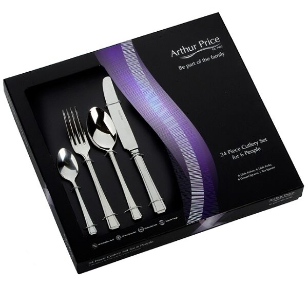 Arthur Price Classic Stainless Steel Cutlery 24 Piece Box Set Harley