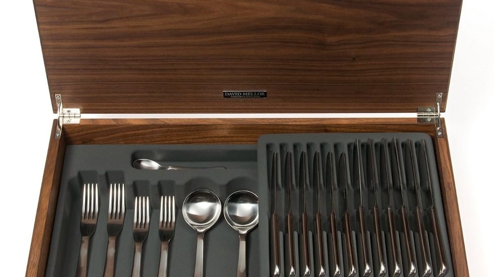 David Mellor Chelsea Stainless Steel Cutlery Canteen Walnut
