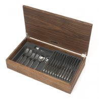 David Mellor Chelsea Stainless Steel Cutlery Set Canteen Walnut profile
