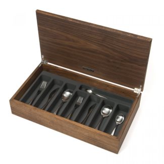 David Mellor City Stainless Steel Cutlery Canteen Walnut profile