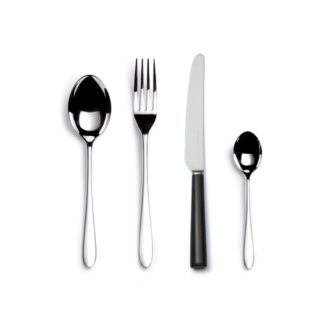 David Mellor Pride Cutlery with black handles 4 piece setting