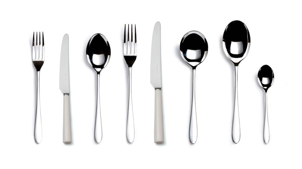 David Mellor Pride Cutlery with white handles 8 piece setting